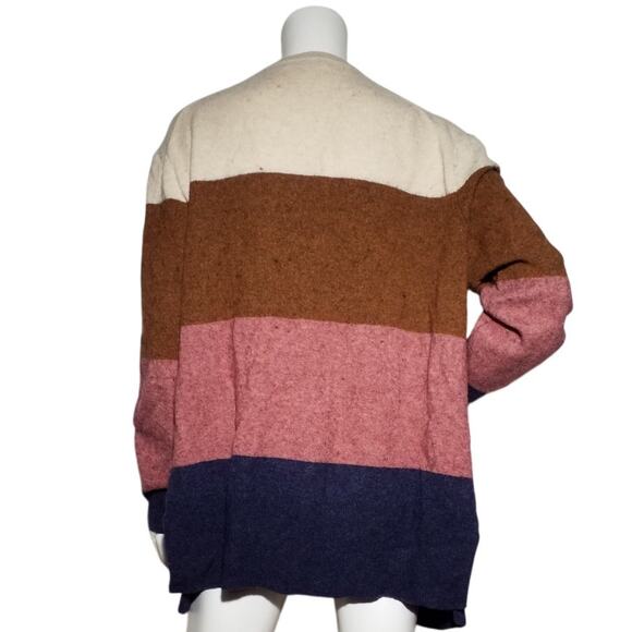 Madewell Kent Striped Cardigan Sweater | Heather Quinoa | Size Large - Picture 3 of 6